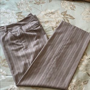 Taupe striped dress pants